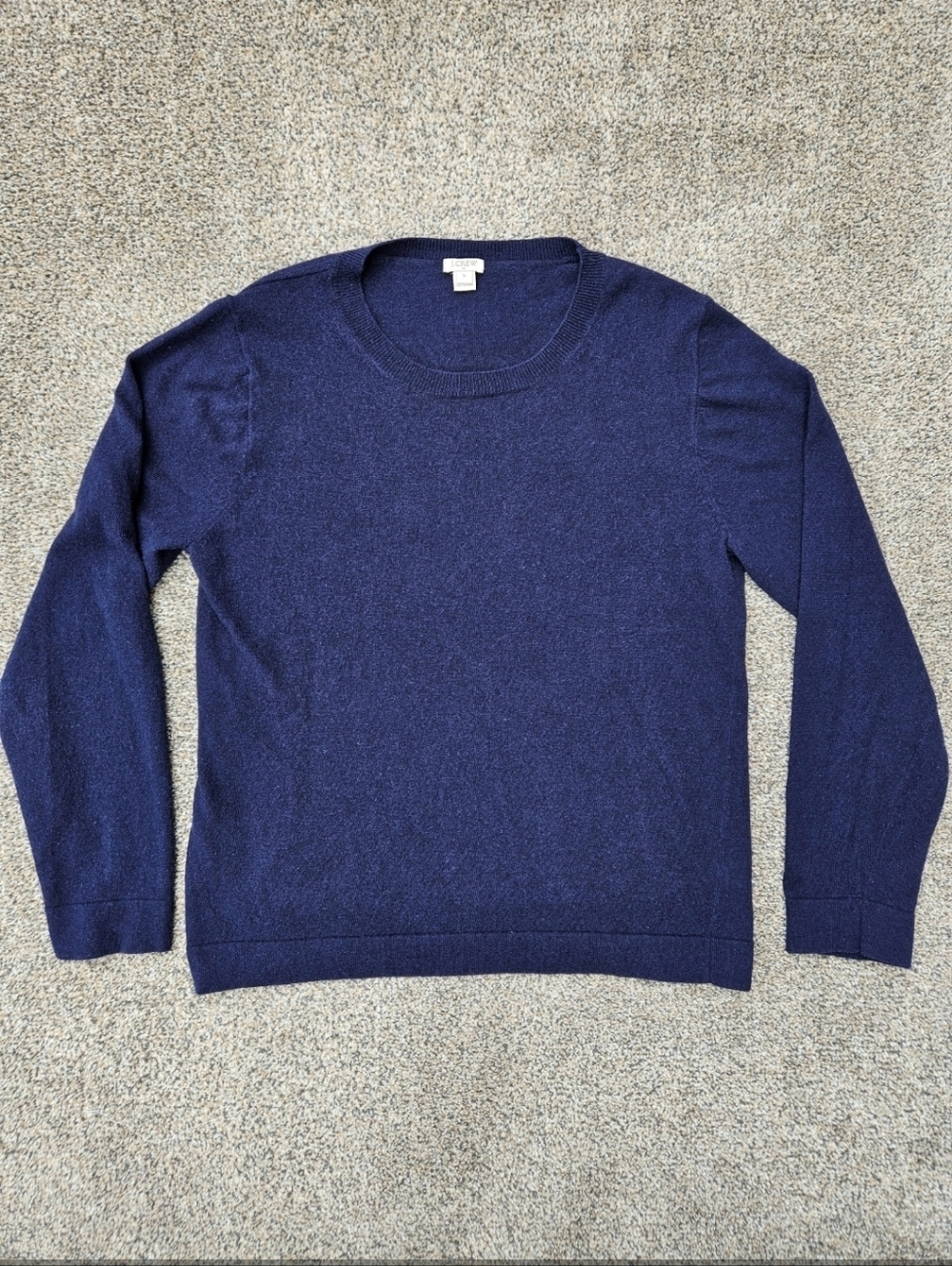 J Crew Cotton-Wool Blend Teddie Sweater Dark Navy Blue Shirt Womens Size XL